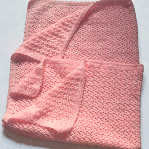 Pink crochet baby blanket